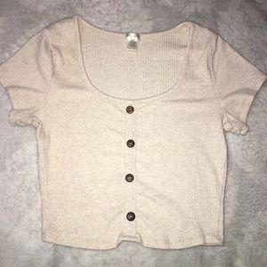 Button down crop top
